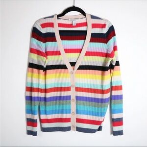 Autumn Cashmere striped multicolor cardigan sweater women’s XS colorful
